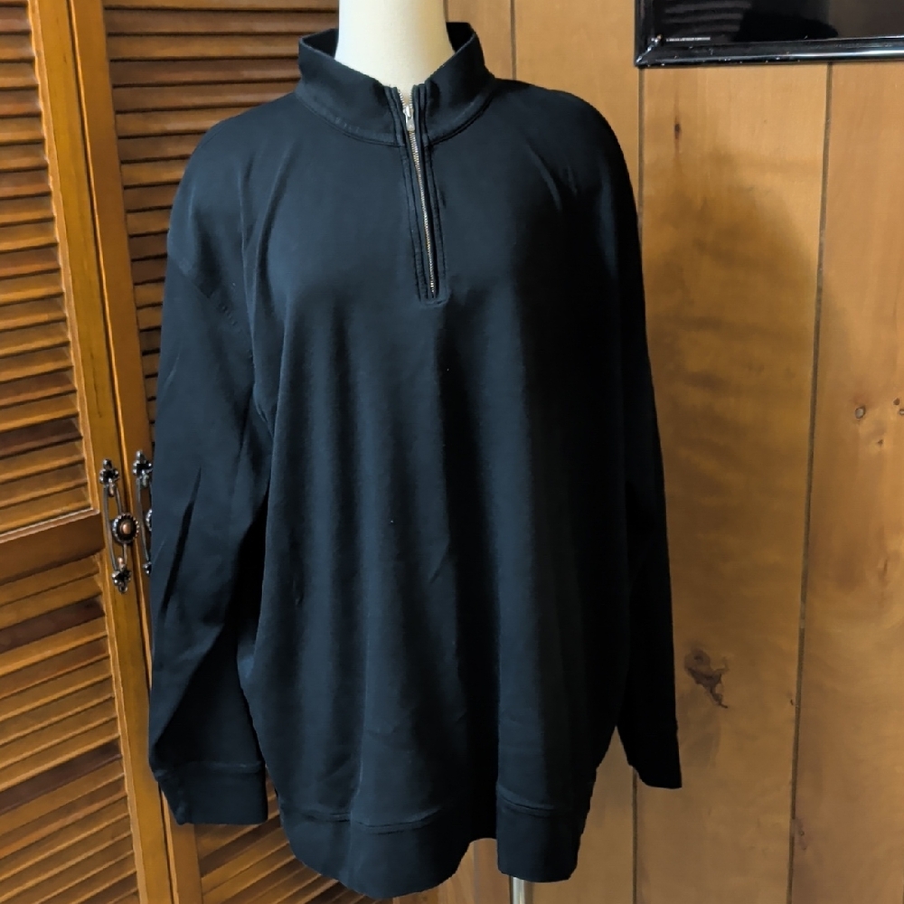 Peter Millar Men's Black Zip-Up Sweater
